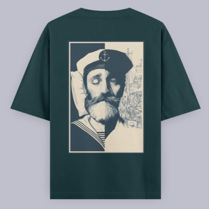 6 ON 6 OFF — Printed Oversized T-Shirt (Dark color)