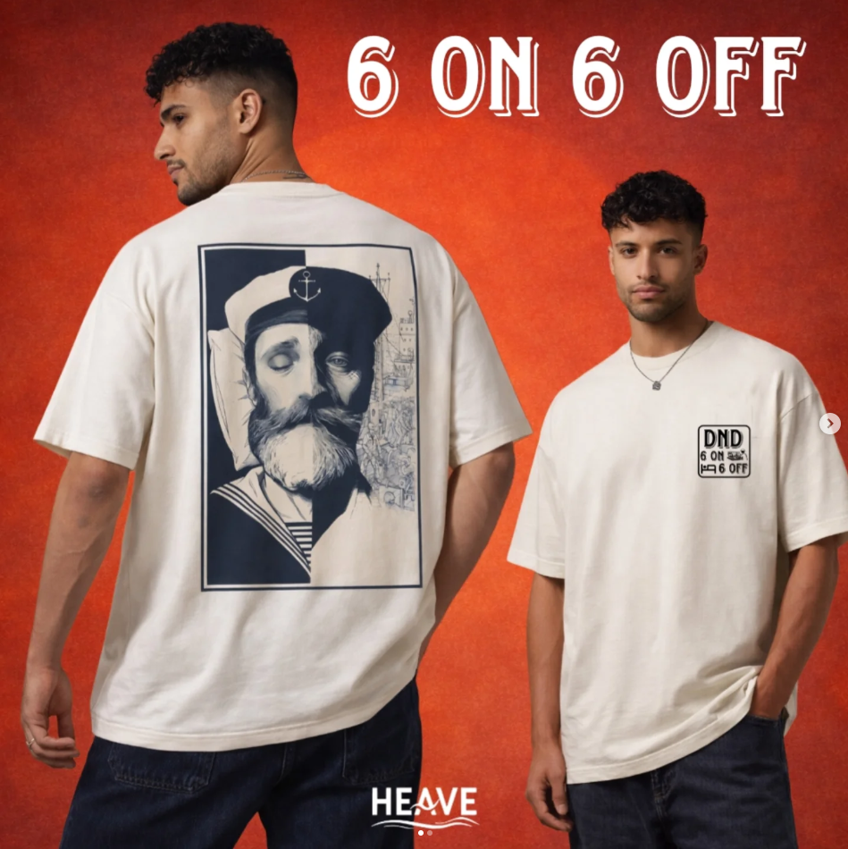 6 ON 6 OFF - Oversized T-Shirt (Light Color)