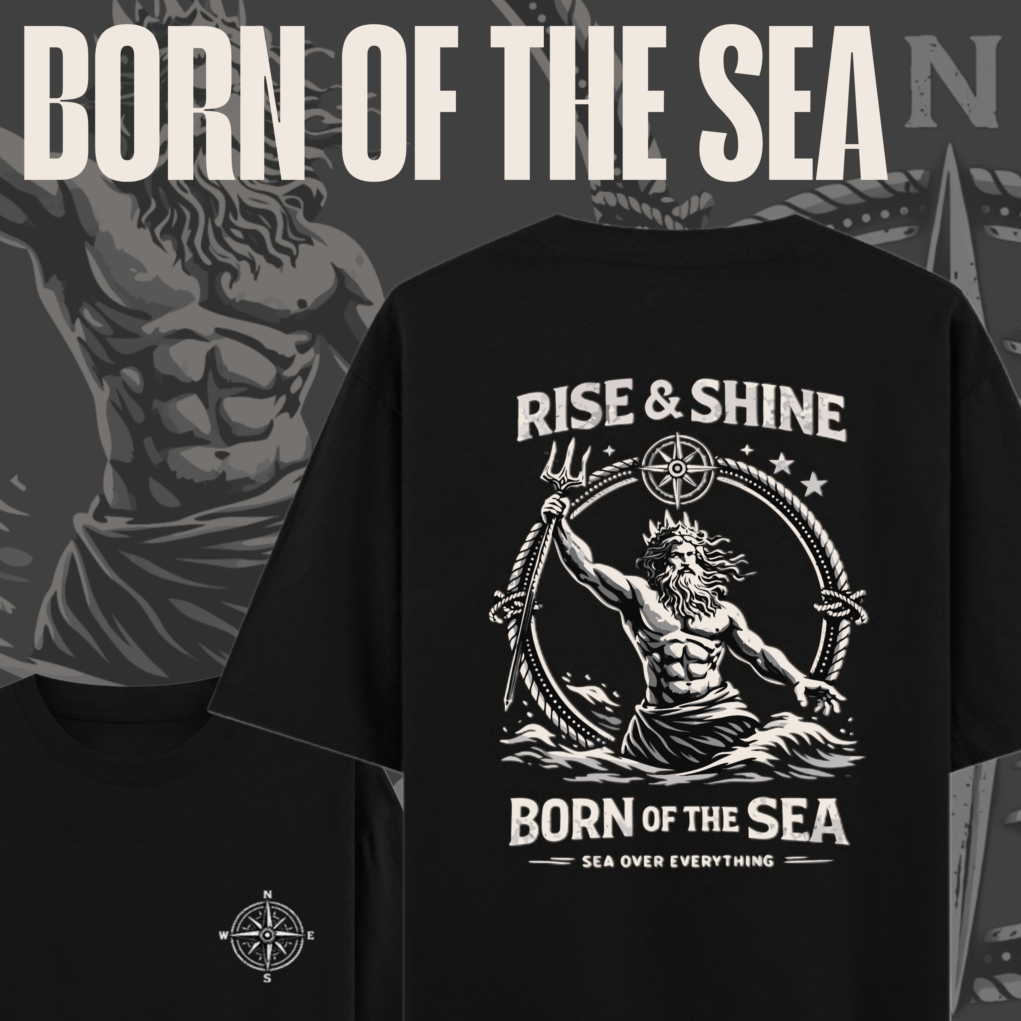 BORN OF THE SEA - OVERSIZED TEE